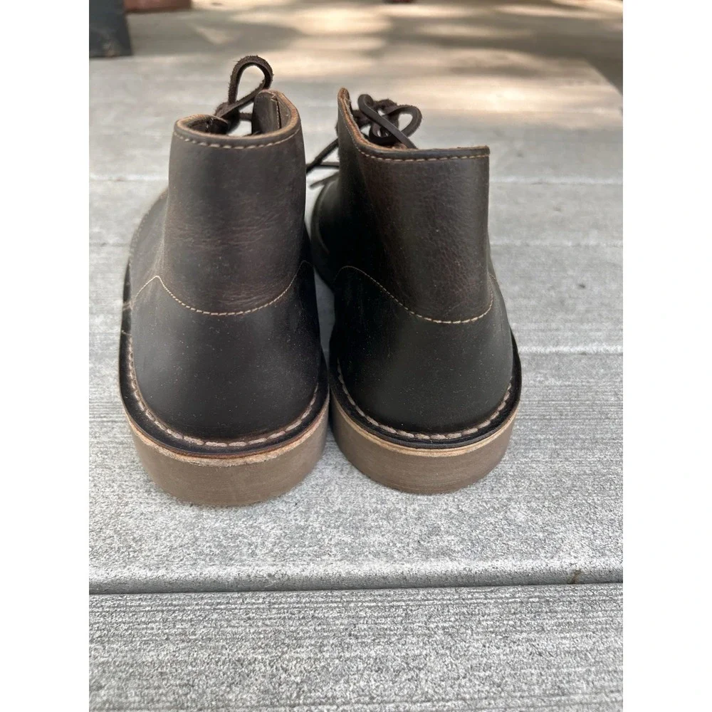 Clarks Collection Bushacre 3 Beeswax Dark Brown Leather Chukka Boots Mens 9.5 W